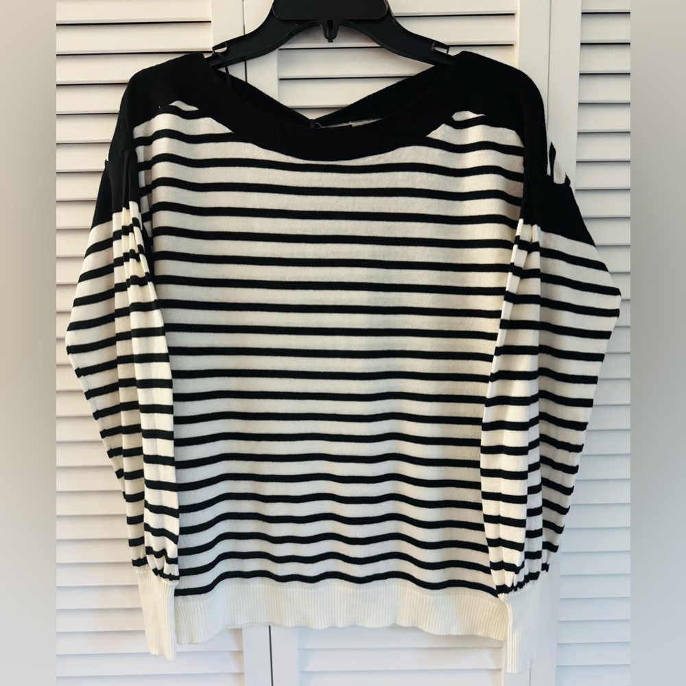 Massimo Dutti Black and White Striped Sweater